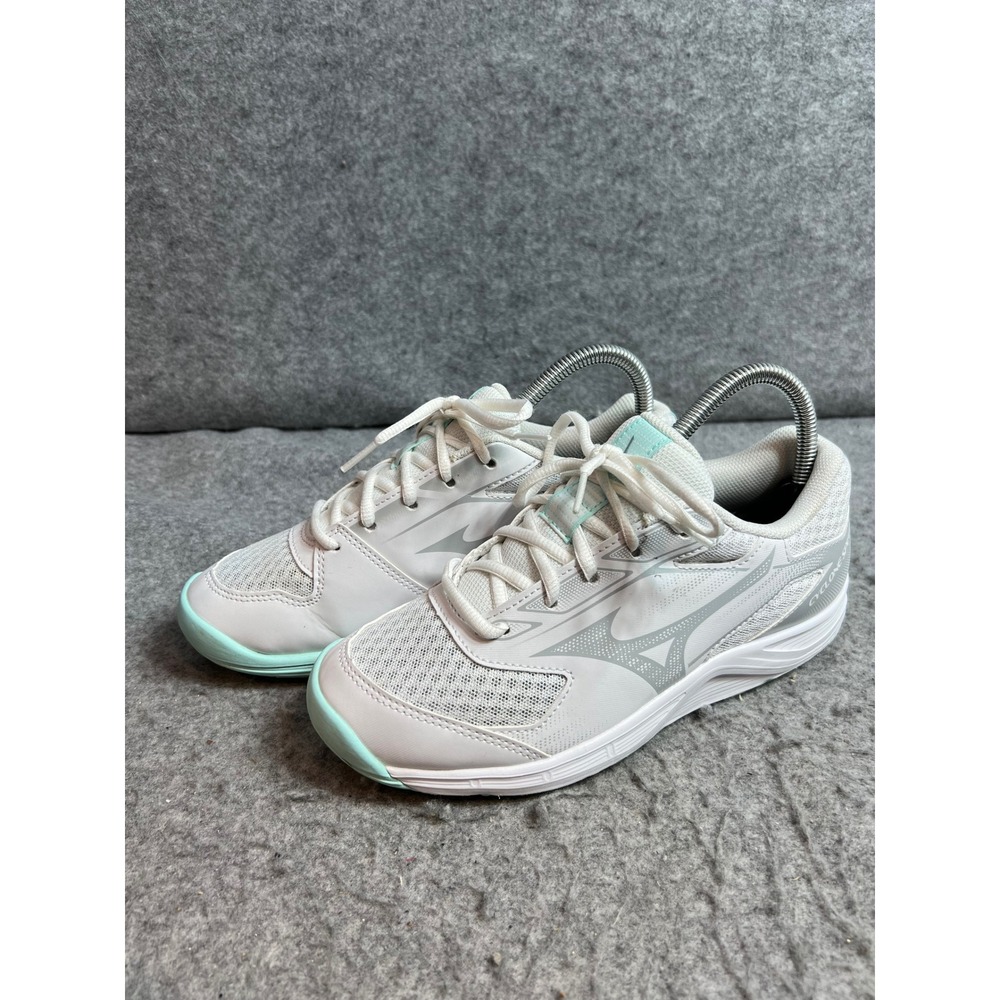 Mizuno Cyclone Speed 5 Womens Volleyball Pickleball Shoes White Sneakers 7.5
